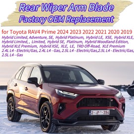 Rear Wiper Blade & Arm Replacement for Toyota RAV4 Prime RAV4 2019-2024 2023 2022 2021 2020 - OEM Fit for Hybrid XLE LE Platinum Limited XSE Nightshade TRD SE Models - All-Season