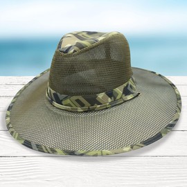 Qwave Safari Hats - Packable Mesh Sides Fishing Hat - 3 Color Options - Outdoors Tribe Sun Hat for Women or Men, Green