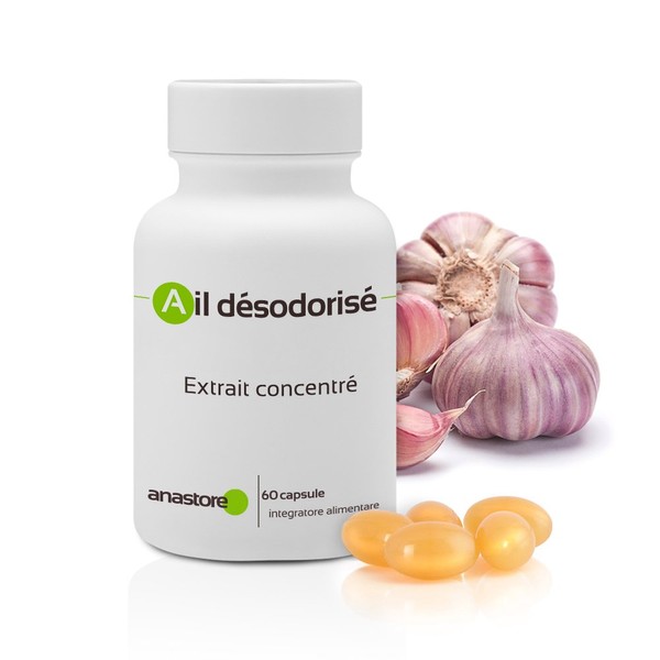 DESODORATED GARLIC * 60 CAPSULES * Concentrated extract of deodorised garlic in a ratio of 100:1 (= 2 g fresh garlic)