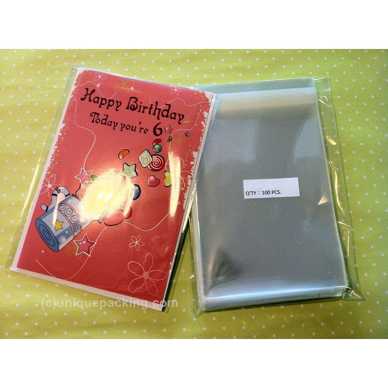 100 Pcs 5x7 Clear Resealable Cello/Cellophane Bags for Bakery Candy