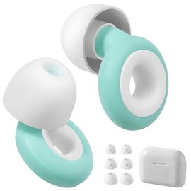 Tapones para Oídos, Tapones de Silicona con 3 Pares de Almohadillas, 30 dB de Reducción de Ruido, Lavables, Tapones Auditivos para Dormir, Estudiar, Viaje, Concierto (Verde y blanco)
