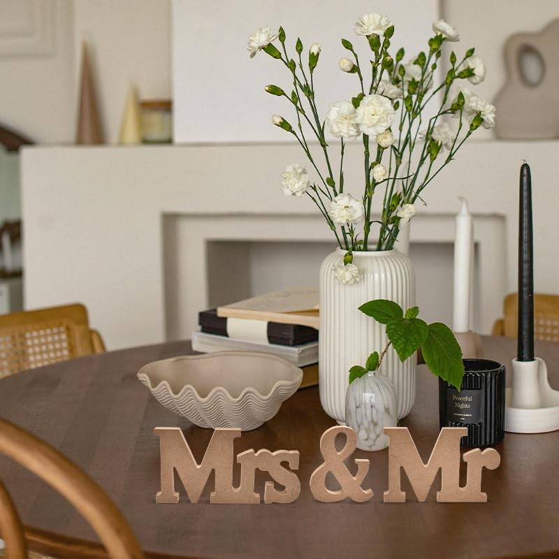 Mr and Mrs Signs Wedding Table Decorations for Bride and