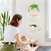 yuuzue 3 Tier Hanging Fruit Basket, Cotton Woven Wall Hanging
