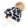 C.C Exclusives Soft Beanie hat with Leopard Pattern and Fur