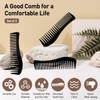 Zoolinn Versatile Hair Grooming Set - 3PCS Black Double-Sided Combs