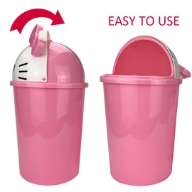 NBHUZEHUA 2.2 Gallons Pink Trash Can Bathroom Decor Cute Kids Girl Garbage Can with Lid Girls Bedroom Nursery Room Small Waste Bin
