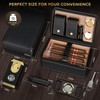 Travel Cigar Humidor Set, 2-Layer Design & CedarWood Lined, with