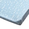 HonestBaby Organic Cotton Changing Pad Cover, Pattern Play Light Blue,