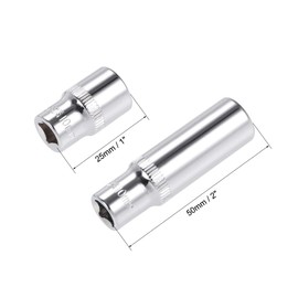 TOP-VIGOR 2Pcs 1/4-Inch Drive by 10mm Deep and Shallow Socket, Cr-V Drive Socket, 6-Point, Metric for Auto Repairing and Household