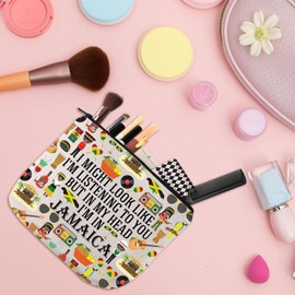 MYSOMY Jamaica Travel Gift Jamaica Trip Makeup Bag Jamaica Vacation Cosmetic Bag Jamaican Souvenirs Travel Bag (in Jamaica Bag)