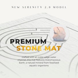 MAZE OASIS Stone Bath Mat - Instant-Drying Diatomaceous Earth Bath Mat with Maze Pattern - Super Absorbent Non-Slip - Quick Dry Stone Bath Mats for Bathroom, Kitchen - 23.6 x 15.3 in - 1pc