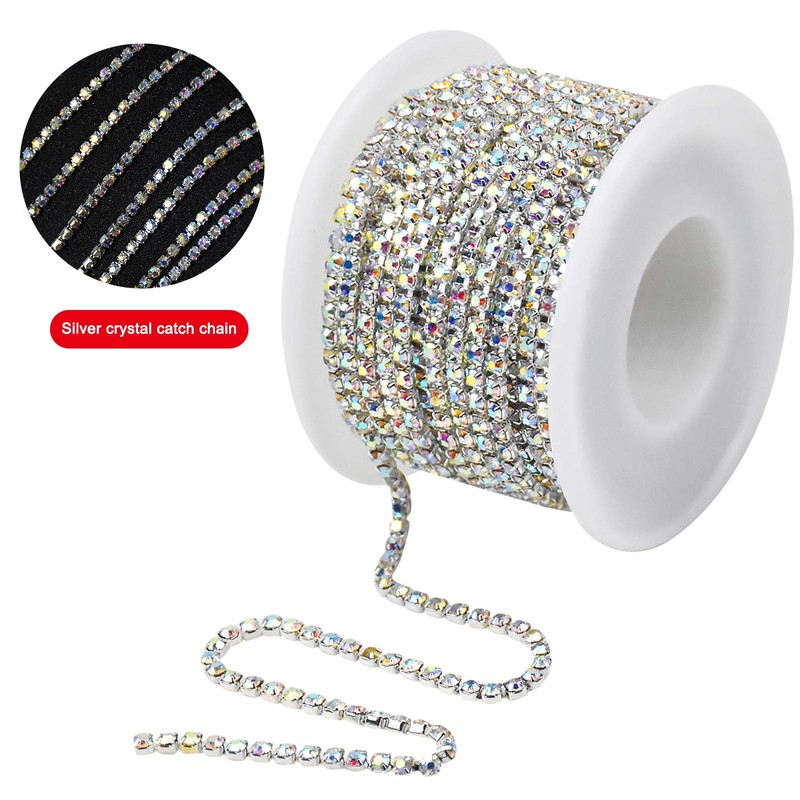 Chstarina Rhinestone Claw Chain, 10 m 2.8 mm Crystal Rhinestones