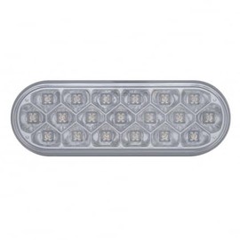 UNITED PACIFIC 39706 Turn Signal Light, 19 LED 6" Oval Reflector, Amber LED/Clear Lens