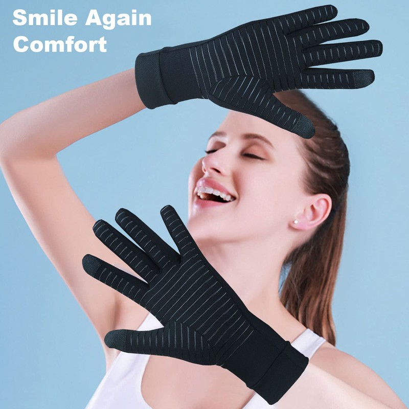 2 pares de guantes de compresión para artritis de cobre