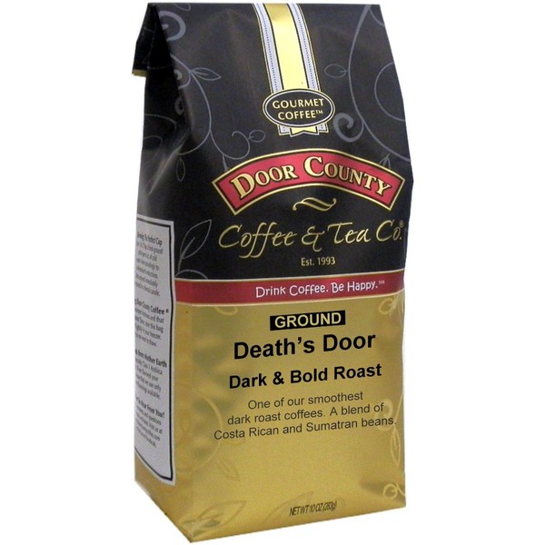 Door County Coffee, Death's Door, Dark Roast, Ground Coffee, 10 oz Bag