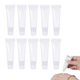 Doyime Lip Gloss Tubes (10 Pieces, 0.2 fl oz (5 ml), Cosmetic Container Set, Tubes, Refill Containers, Refill Bottles, Leak Proof Design, Lightweight, Easy to Carry, Cosmetic Dividing, For Business Trips, Travel, Storage, Transparent