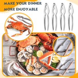 Zhehao 60 Pack Nut Crackers Tool Bulk Crab Crackers and Tools Heavy Duty Crab Leg Claw Crackers Opener Tool for Nuts Shellfish Seafood Home Restaurant Kitchen Crumbled Tools (Silver)