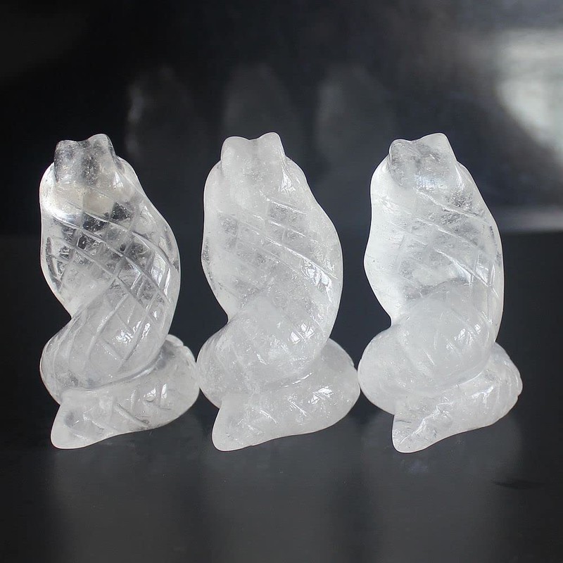 Figura tallada a mano de serpiente de cristal tallada a