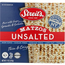 Streit's Unsalted Matzo, 11 Ounce (Pack of 4)