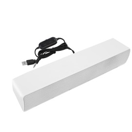 Stereo Soundbar, Beautiful USB Wired Soundbar Portable Convenient for Smartphone for MP4 (White)