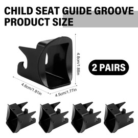 JUGCUT 2 Pairs of Child Safety Car Seat Guide Slot, Isofix Guide Groove Seat Belt Bracket Connector Universal Fit Black