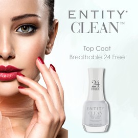 Entity Clean Top Coat Breathable Nail Lacquer, 0.5 oz, Vegan and Cruelty Free Nail Polish with Added Biotin, Halal Nail Polish Top Coat, Organic Fingernail Polish