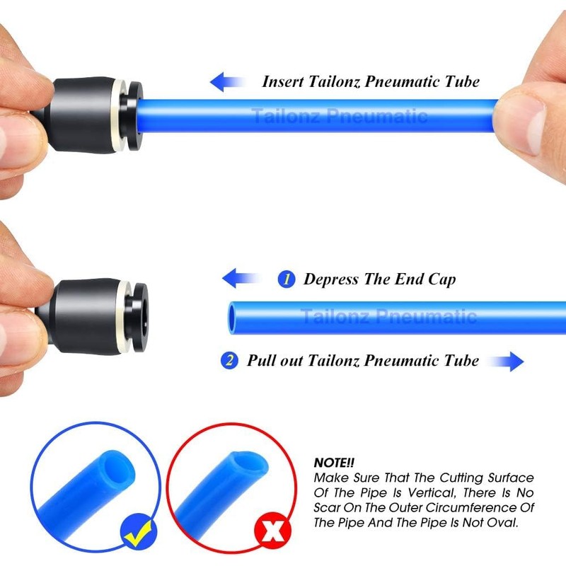 TAILONZ PNEUMATIC 1/2 Inch Plastic Push-to-Connect Fitting Plug and Pneumatic