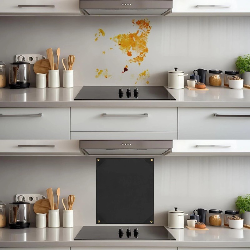 Brannded 24×30 Inch Stove Backsplash Splatter Guard Range Hood Backsplash