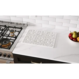 gasaré, Extra Large, Thick, Silicone Trivet for Hot Dishes, Pots, and Pans, Heat Resistant Mat for Countertop, Hot Pad for Kitchen, Easy to Clean, 16 x 12 x 3/8 Inches, White