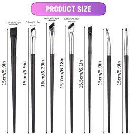 BOHUIZ 7 Pcs Eyeliner Brushes Set, Ultra Thin Flat Angle Eye Makeup Brush Slanted Angled Eyebrow Brushes Eye Liner Brush for Professional Makeup Application Beauty Cosmetic Tool