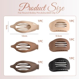 AstraGlam Haarspangen Damen Im Set Mit Sechs Clips In Neutralen Farben, Flache Oval- Und Blattformen Für Mitteldünnes Und Dickes Haar, Guter Halt Und Sanftes Tragegefühl