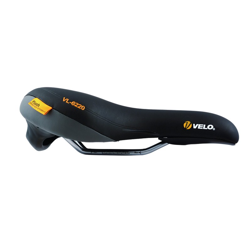 VELO VL-6220 Plush Saddle, Equipped with Grip Bar, Black