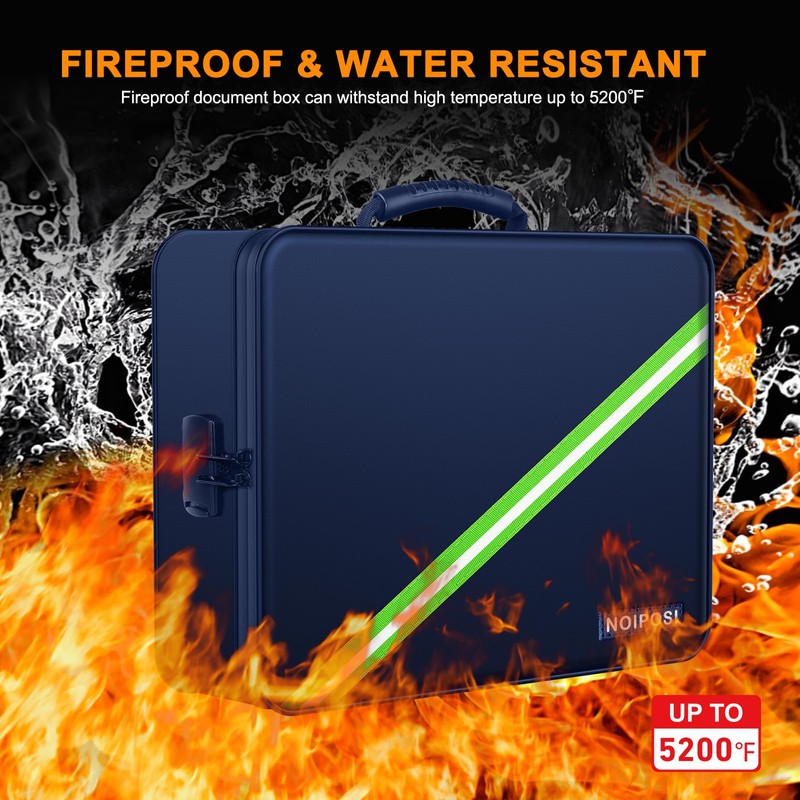 Noiposi Document Organizer with 5200℉ Heat Insulated,Waterproof and Fireproof Document
