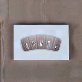 Fake Nails Highly Colorful Nails Transform into a Sophisticated Girl Glittering Long Reusable ABS 24 Pieces 12 Sizes Ladies Gift Set