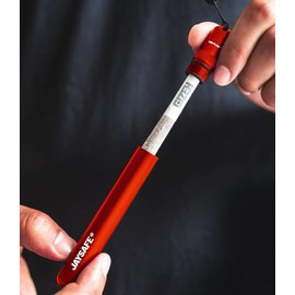 FIRE-FLOW™ Jaysafe® - Premium Joint Holder Case for All Filter Sizes, Activated Carbon Filter, Aluminium Case, Metal Tube, Odour-Proof, Waterproof, red, JAYSAFE