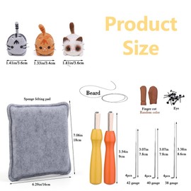 MOTRAIN 3 Pcs Needle Felting Starter Kit for Beginners, Complete Adult DIY Wool Felting Supplies with Foam Pad, Needles, Keychain & Step-by-Step Guide, Perfect for Crafting 3D Animals & Decor