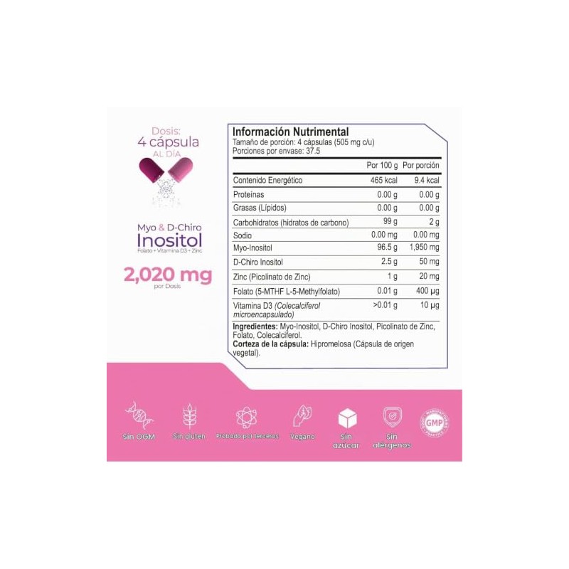 ETERNAL NUTRITION Essentials: Inositol 40:1 Myo y D-Chiro (150 Caps)