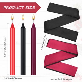11 Pieces Low Temperature Candles Wax Play Candles Silk Blindfold Satin Eye Mask Romantic Candles Long Thin Drip Candles Silk Blindfolds