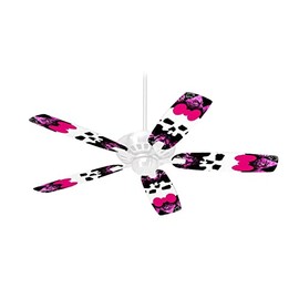 Pink Diamond Skull - Ceiling Fan Skin Kit fits most 42 inch fans (FAN and BLADES SOLD SEPARATELY)
