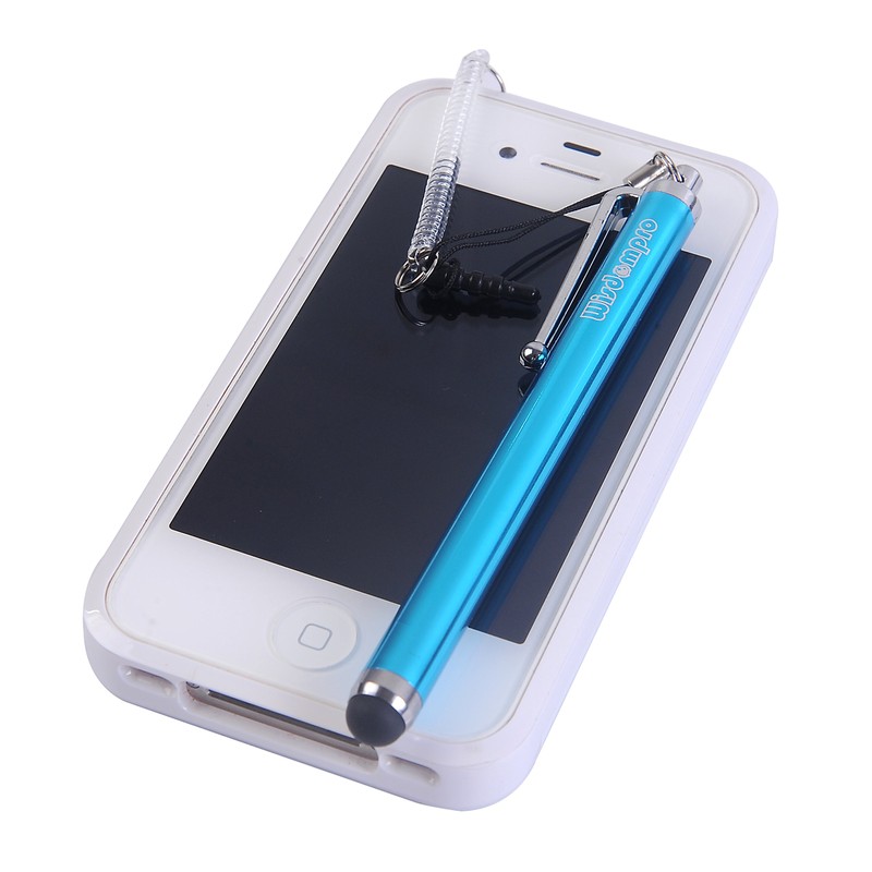 Wisdompro コイルストラップ タッチペン・スタイラス用 伸縮ストラップ 落下・紛失防止 スマホ 3.5mmイヤホンジャック キャップパーツ付き 10本組 クリア