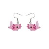 Cute Pink Axolotl Dangle Earrings for Women Unique Cartoon Animal