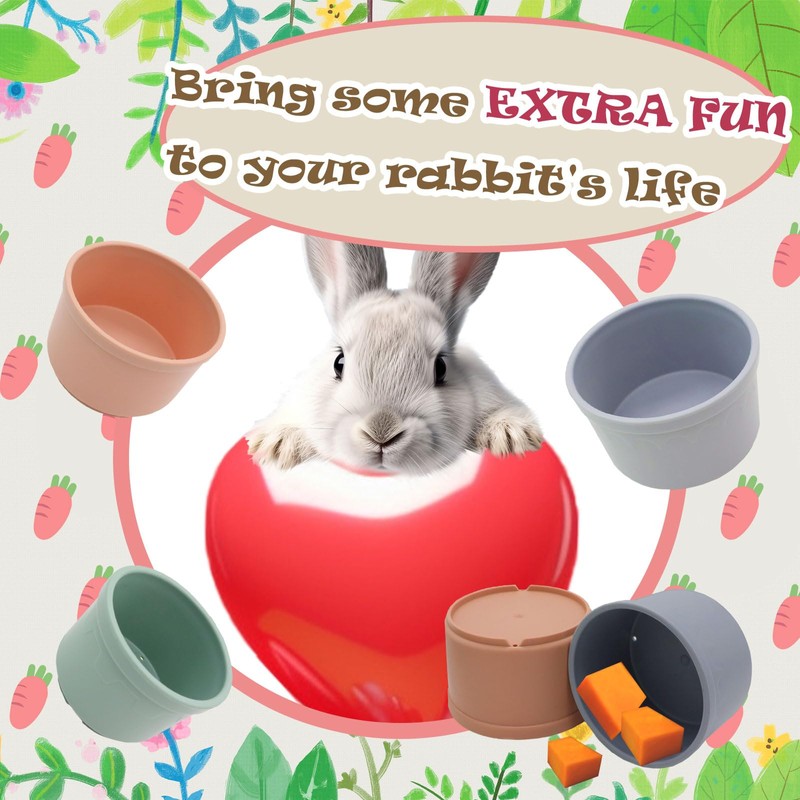 8 Pcs Stacking Cups for Rabbits Safe Plastic Rabbit Toys