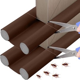 Dabi 2Pcs Puerta Tira de Sellado de Ventana - Protector y Guardapolvo para Puerta Autoadhesiva, Cubrepolvo para Puerta, Tope para Puerta de Bajo Puerta Reducción de Ruido, Prueba de Polvo - Marrón