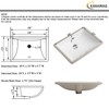 Ada Compliant 20"x15" White Ceramic Rectangle Undermount Bathroom Sink with