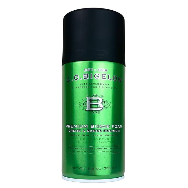 C.O. Bigelow Premium Shave Foam for Men with Eucalyptus Oil and Menthol, 10.5 oz