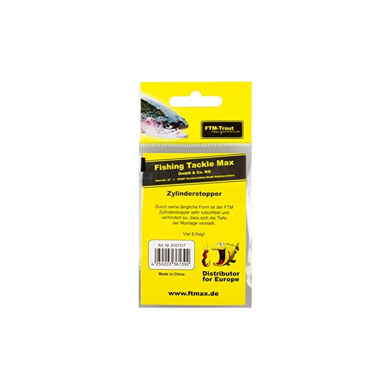 FTM Trout Cylinder Stoppers Size S - 10 Rubber Stoppers