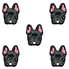 TCHARIRY French Bulldog Dog Shoe Charms - Cute Animal Decoration Charms Gift for Boys Kids Teens and Adults - Set of 5