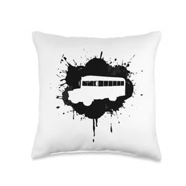 Streetart Bus Public Transportation Throw Pillow