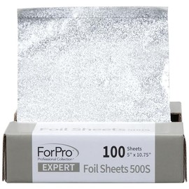 ForPro Expert Embossed Foil Sheets 500S, Aluminum Hair Foils for Color Application and Highlighting Services, Food Safe, Pop-Up Dispenser, 5” W x 10.75” L, 100-Count