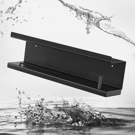 WAYASI Hair Dryer Holder Wall Mounted Curling Iron Accessories Storage, Straightener Holder, Flat Iron Holder, Blow Dryer Holder Organizer, Adhesive Drilling Hair Tool Organizer for Bathroom (Black)